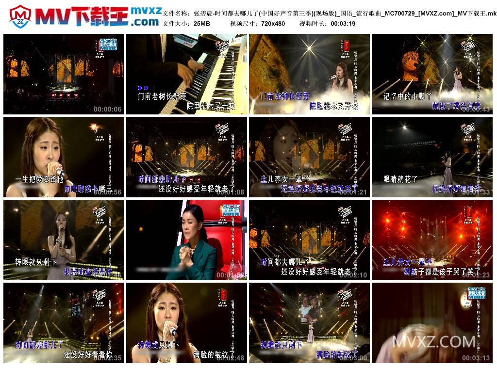 张碧晨-时间都去哪儿了(中国好声音第三季)(现场版)_国语_流行歌曲_MC700729